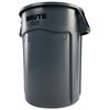 Rubbermaid Commercial 44 qt Round Trash Can, Gray Matte, Open Top, Plastic FG264360GRAY